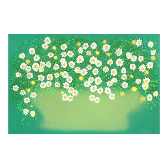 Chamomile Flowers Contemporary Botanical Painting by Susan Havens For Sale