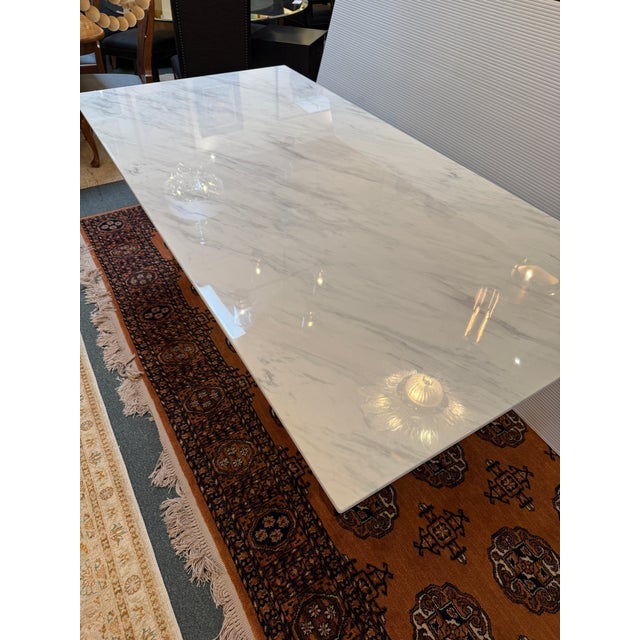 Modern Italian Faux Marble Dining Table For Sale - Image 10 of 12