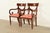 French Provincial Baker Furniture Style English Regency Carved Mahogany Armchairs, Pair For Sale - Image 3 of 14