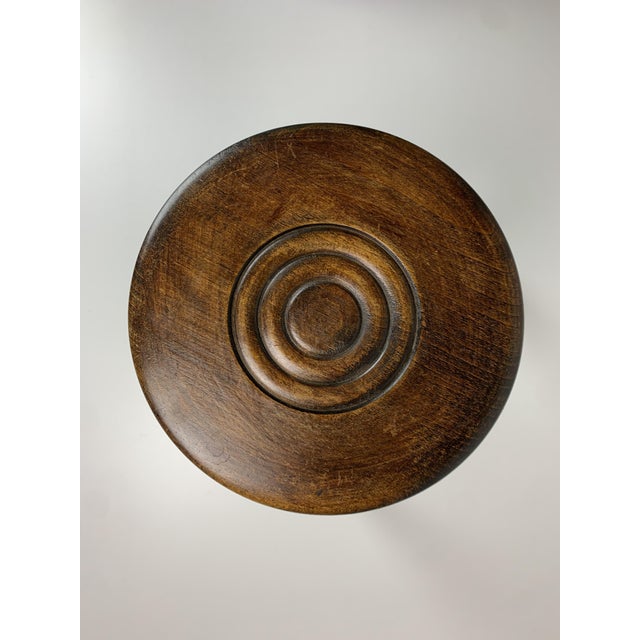 Mid-Century Modernist French Brutalist Wood Turned Tripod Stools, 1950s, Set of 2 For Sale - Image 17 of 18