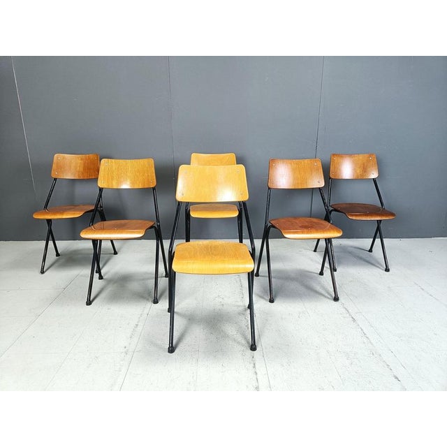 Postmodern Plywood Dining Chairs, 1970s, Set of 6 For Sale - Image 3 of 12