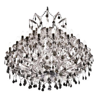 Maria Theresa Noir 45 Lights Chandelier in Black Nickel and Crystal by Aggiolight For Sale