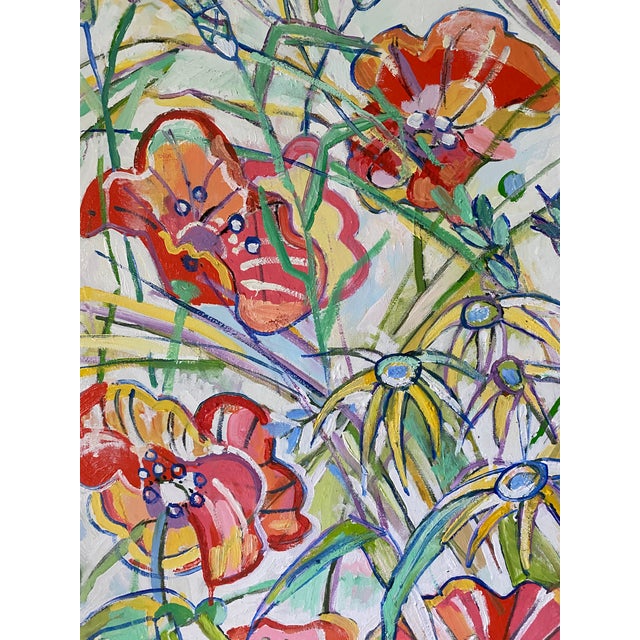 Contemporary Tyka Organic Modern "Oil Painting "Papavero" For Sale - Image 3 of 3