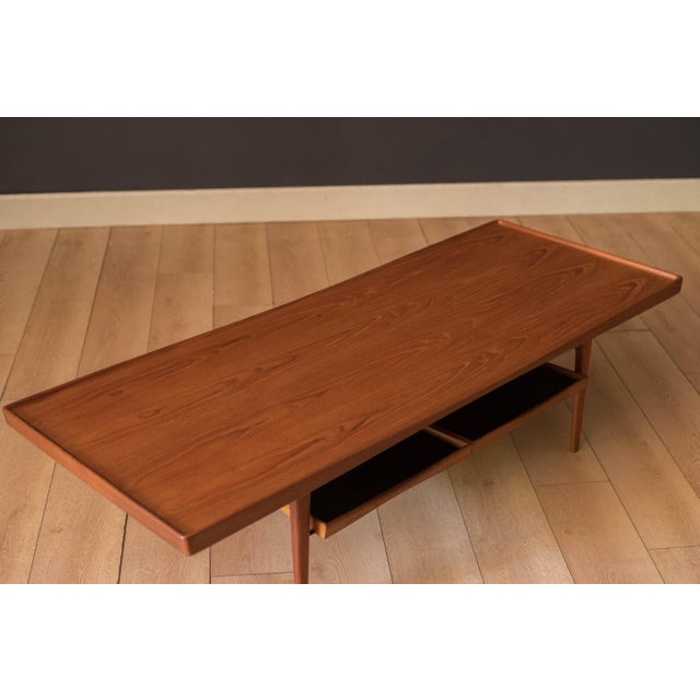 Selig Vintage Danish Teak Two-Tier Coffee Table by Poul Jensen for Selig For Sale - Image 4 of 18