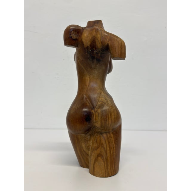 Hand Carved Female Torso Sculpture, 1960s For Sale - Image 10 of 14