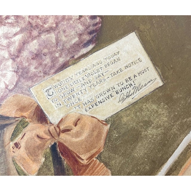 Antique 1800's Victorian Original Mixed Media Figural Lady Vase Painting Pinup For Sale In New York - Image 6 of 11