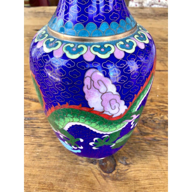1960s Vintage Cloisonne Dragon Vase For Sale In New York - Image 6 of 12