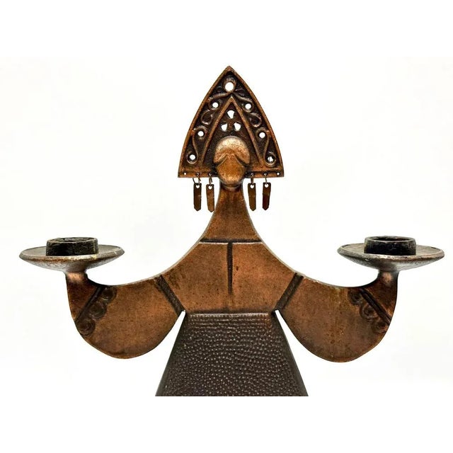 Vintage Figure Lady Dress Copper Candle Holder in the style of Bjorn Wiinblad, 1970s For Sale - Image 4 of 10