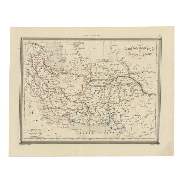 Antique Map of Iran Afghanistan & Central Asia, 1850 For Sale