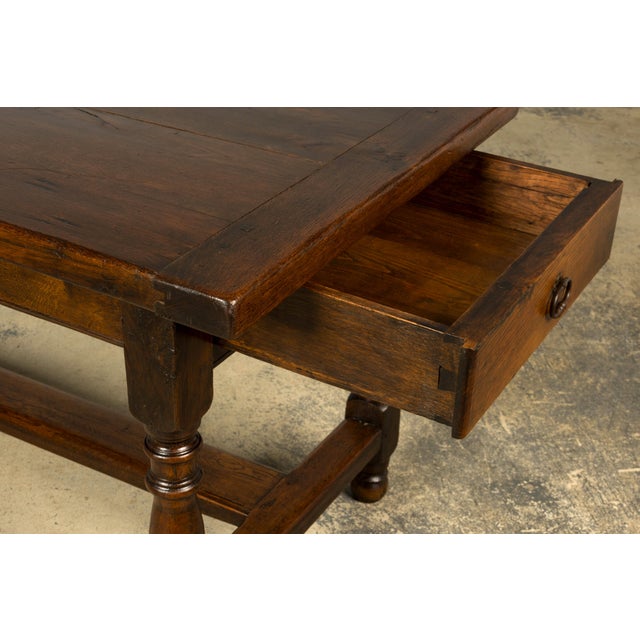 Early 19th Century French Louis XIII Style Oak Farmhouse Dining Table For Sale - Image 9 of 17