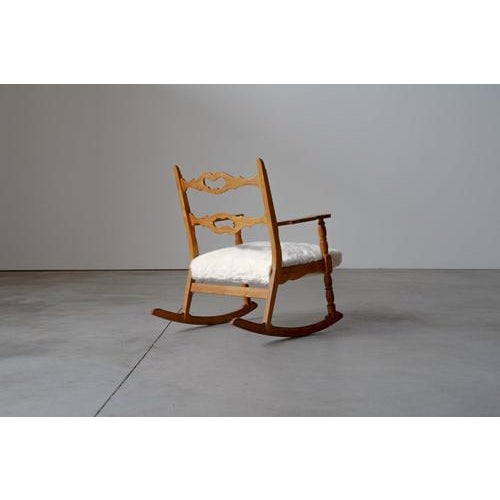 Textile Vintage Danish Rocking Chair by Henning Kjærnulf, 1950s For Sale - Image 7 of 16