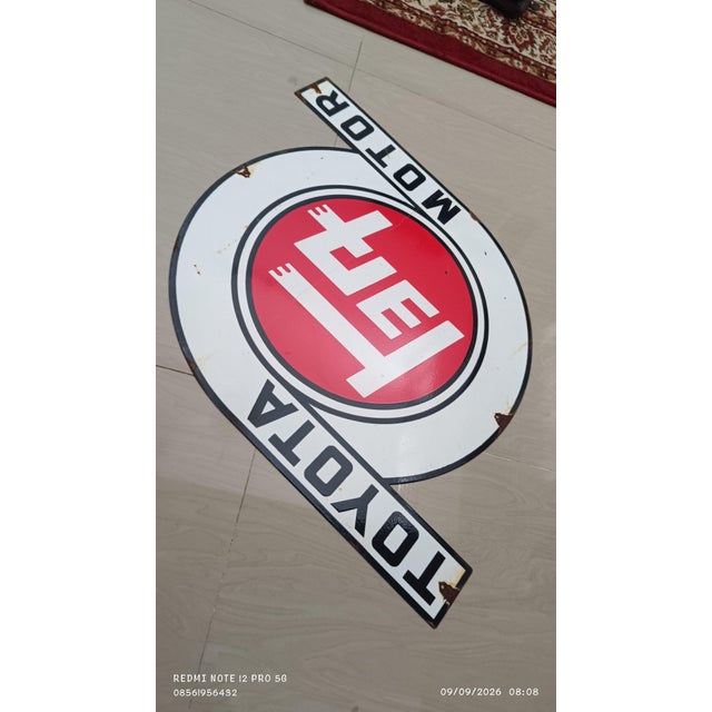 Vintage Toyota Motor Sign Advertising 2026 Reproduction 1.3mm Steel Teq Japanese Logo For Sale - Image 10 of 10