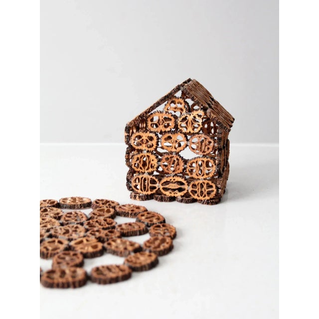 Vintage Walnut Slice Nut House and Tray Chairish