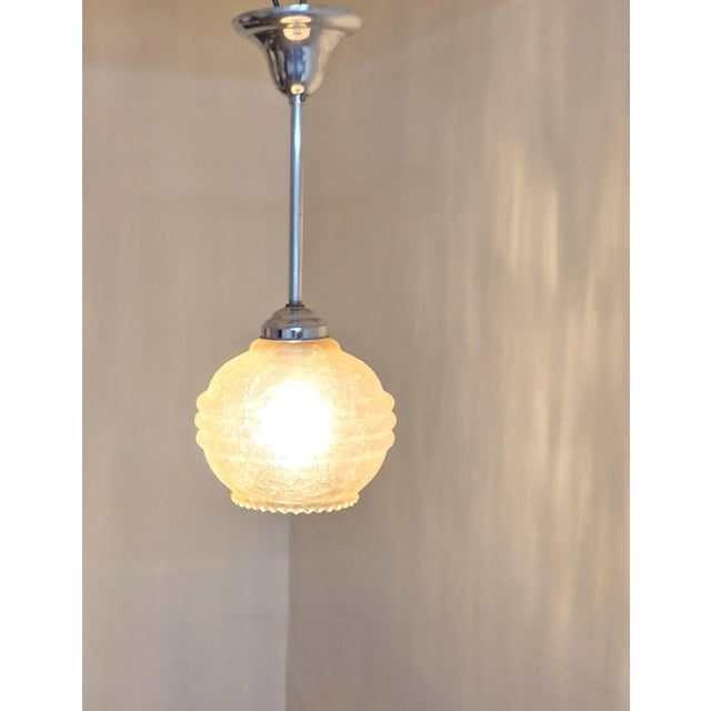 Metal Vintage German Art Deco Ceiling Lamp, 1930s For Sale - Image 7 of 7