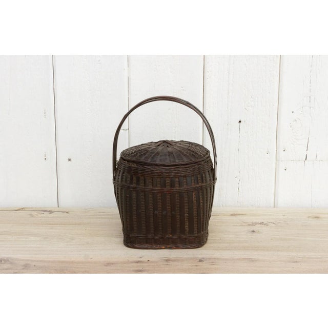 Vintage Thai Wicker Market Basket For Sale - Image 9 of 9
