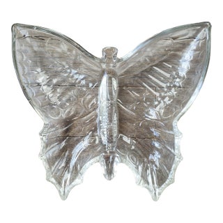 Vintage Pressed Glass Butterfly Vanity Tray For Sale