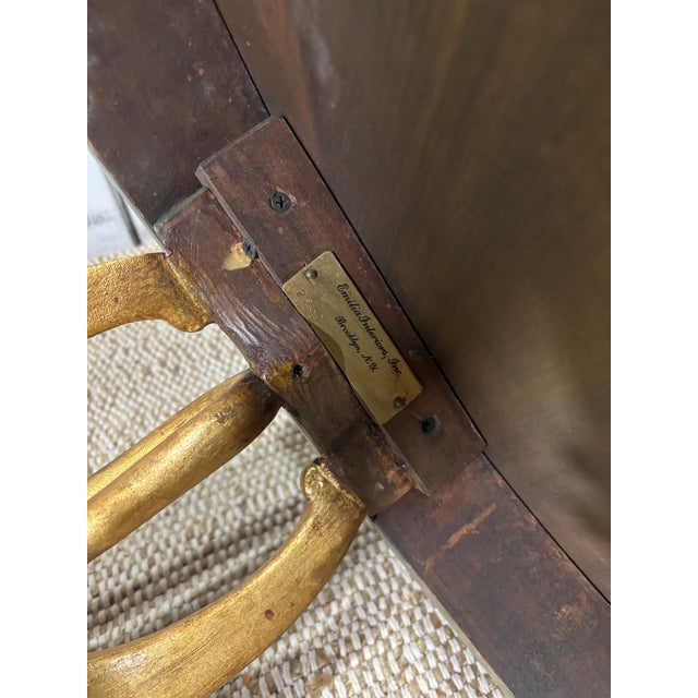 Late 20th Century Green Painted Wood and Gilt Bronze Gueridon Table With Swan Motif Legs For Sale - Image 11 of 11