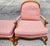1980s Thomasville French Provincial Louis XV Pink Damask Chair & Ottoman Set For Sale - Image 5 of 12