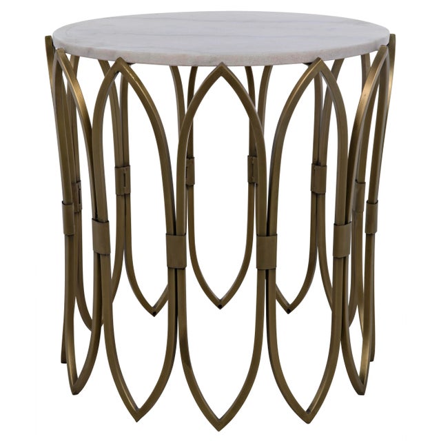 Not Yet Made - Made To Order NOIR Nola Side Table in Metal with Brass Finish For Sale - Image 5 of 5