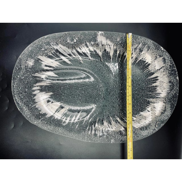 Vintage Dorothy Thorpe Silver “Atomic Splash” Indented Oblong Serving Platter and Corresponding Elongated Server- 2 Pieces For Sale - Image 10 of 13