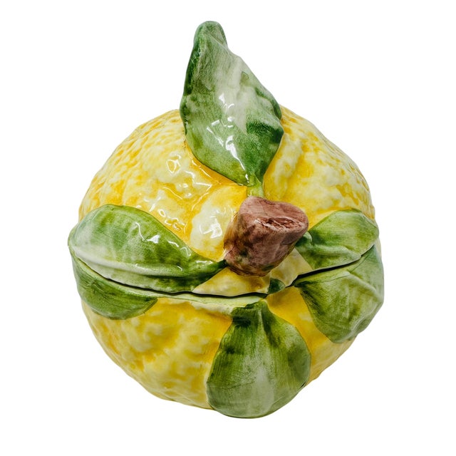 Add a zest of Mediterranean charm to your home with this exquisite vintage Italian Majolica lemon dish. Handcrafted in...