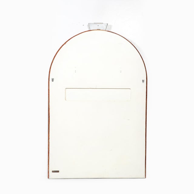 Mid-Century Tessellated Lacquered Goatskin Arched Mirror Signed Karl Springer For Sale - Image 10 of 10