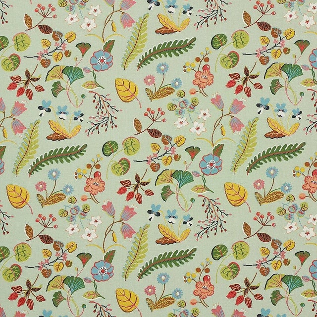 Sample - Schumacher Botanica Indoor/Outdoor Fabric in Mineral For Sale