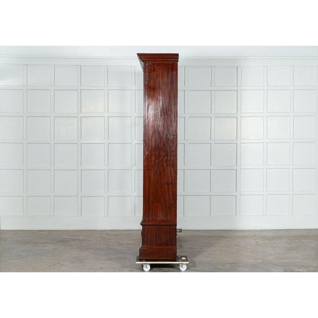 Wood Large 19th English Mahogany Glazed Bookcase, 1880s For Sale - Image 7 of 14