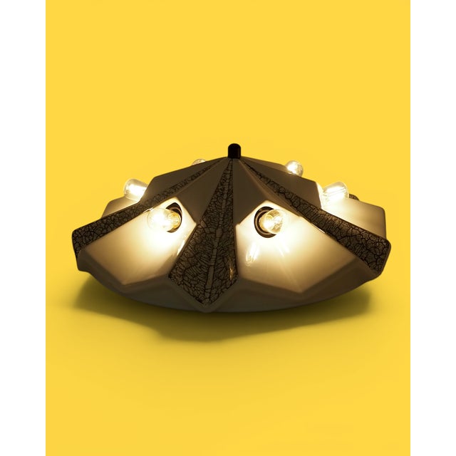 An impressive 6-point ceramic lamp by Pan Leuchten. This is a true statement piece for any Mid-Century Modern interior....