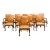 10 Antique Leather and Wood Arm Chairs Dining Conference Desk For Sale