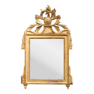 18th Century French Louis XVI Carved Giltwood Wall Mirror From Provence