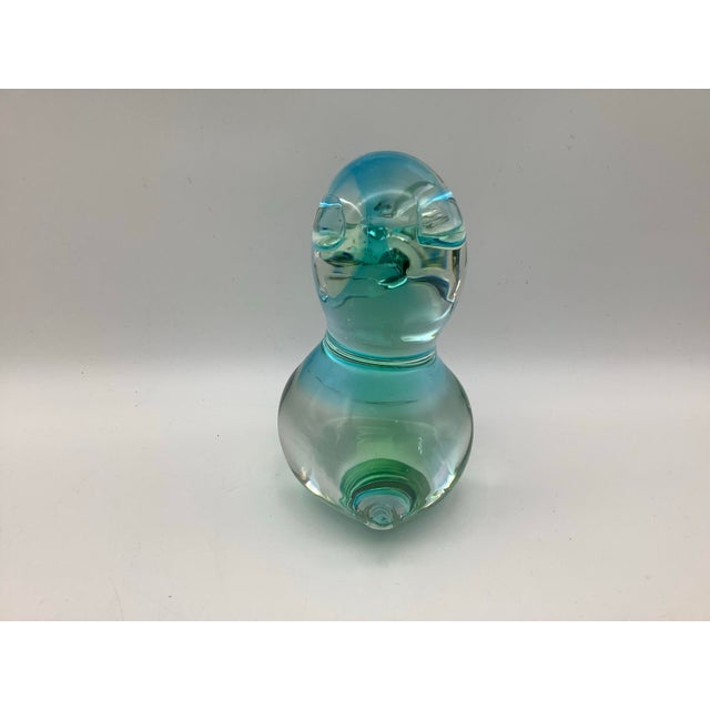 Transparent MCM Art Glass Bird Figurine Chalet Glass Paperweight Made in Canada For Sale - Image 8 of 9