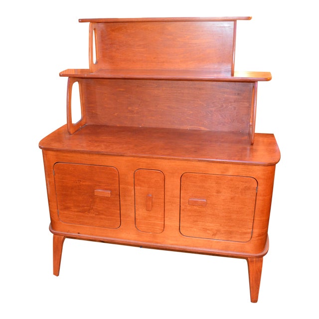 Mid Century Modern Thaden Jordan Two Piece Sideboard Buffet Server