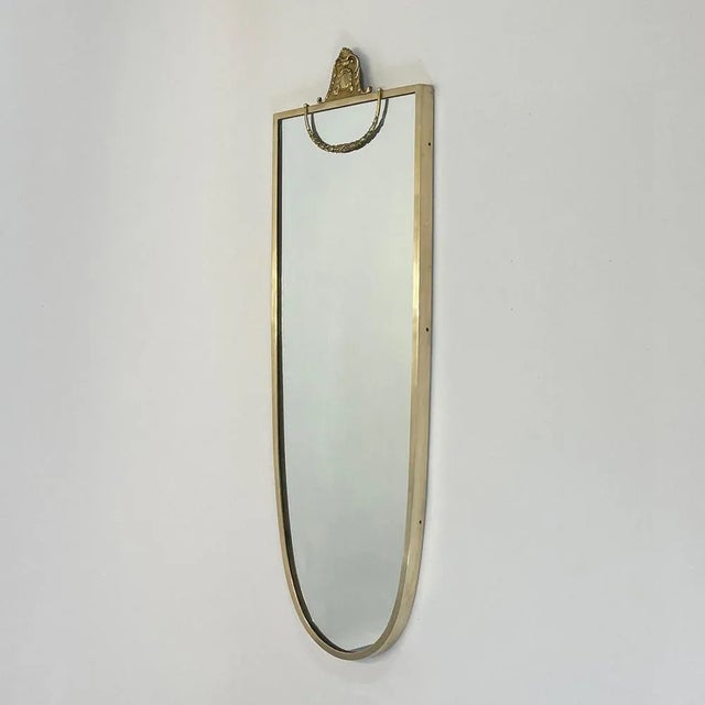 Gold Italian Brass Wall Mirror, 1950s For Sale - Image 8 of 13