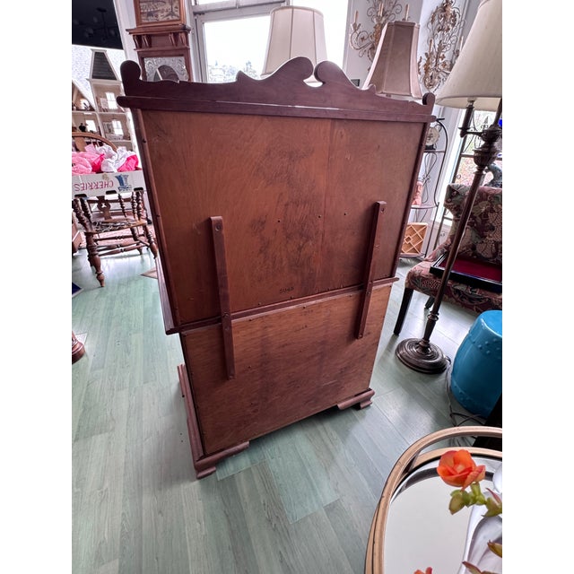 Mid 20th Century L. & j.g. Stickley Cherry Valley Solid Cherry Fall-Front Desk on Chest For Sale - Image 11 of 12