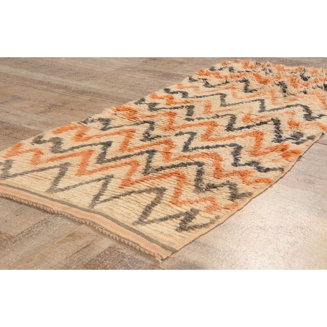 Beige Vintage Azilal Moroccan Rug, 02'08 X 06'04 For Sale - Image 8 of 10
