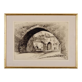 John Taylor Arms Arch of the Conca, Perugia Etching, 1926 For Sale