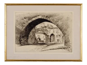 John Taylor Arms Arch of the Conca, Perugia Etching, 1926
