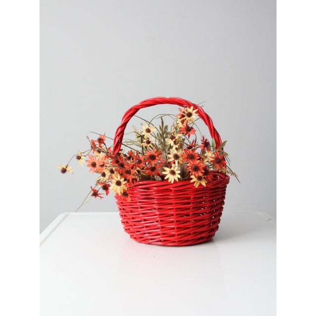 Vintage Red Wicker Basket Chairish