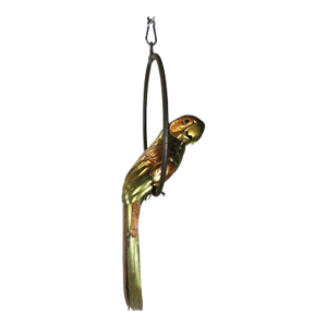 1960s Sergio Bustamante Sculpture of Macaw on Hanging Perch