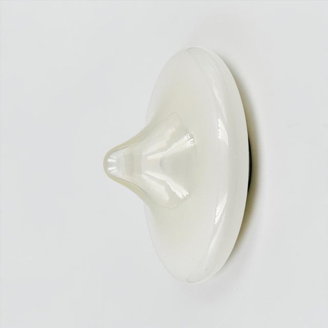 Large Italian Opaline Glass Flush Mount, 1970s For Sale - Image 11 of 14