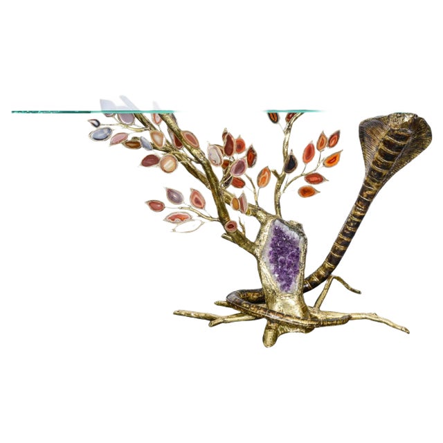 Vintage French Console Table by Jacques Duval-Brasseur For Sale