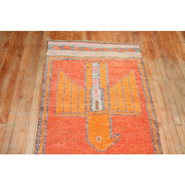Mid 20th Century Vintage Pigeon Turkish Kurd Runner - 3'3" x 11' For Sale - Image 5 of 9