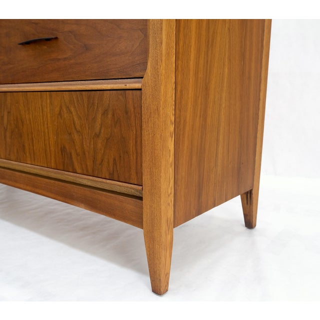 American Walnut Compact Mid-Century Modern Double Dresser 6 Drawers For Sale - Image 10 of 12