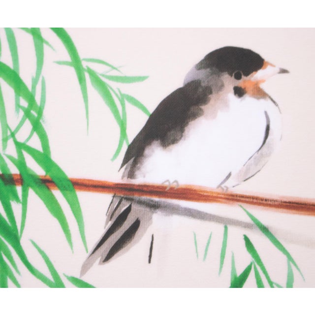 "Flycatcher", Heisei Era Japanese Silk Painting For Sale - Image 10 of 13