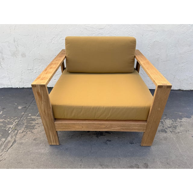 Williams-Sonoma Williams-Sonoma Home Outdoor Teak Wood Lounge Chair For Sale - Image 4 of 11
