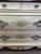 Late 20th Century White Bombay Style Chest of Drawers Dresser, Floral Print, Finished Woodgrain Top, 4 Drawers, Carved For Sale - Image 9 of 12