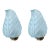 Set of 2 Wall Light Blu Colour Murano Glass Leave by Barovier E Toso, 1950s For Sale