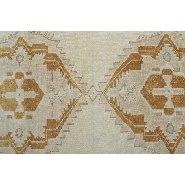 1970s Vintage Handmade Wool Cotton Turkish Beige Area Rug For Sale - Image 11 of 11