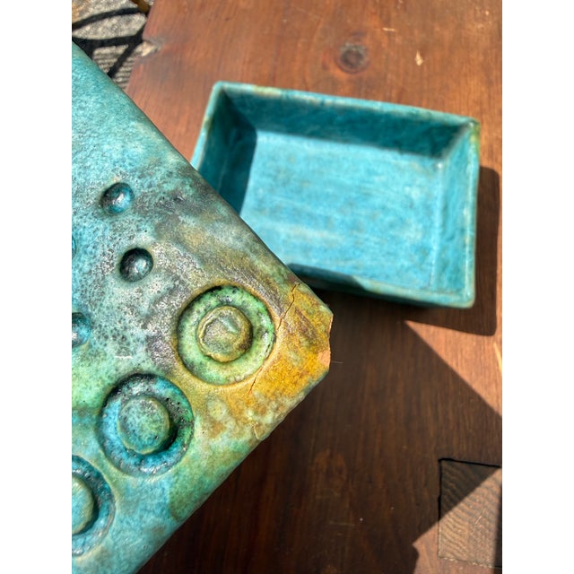 Mid 20th Century Early 20th Century Alvino Bagni Sea Garden Pottery Lidded Box For Sale - Image 5 of 11